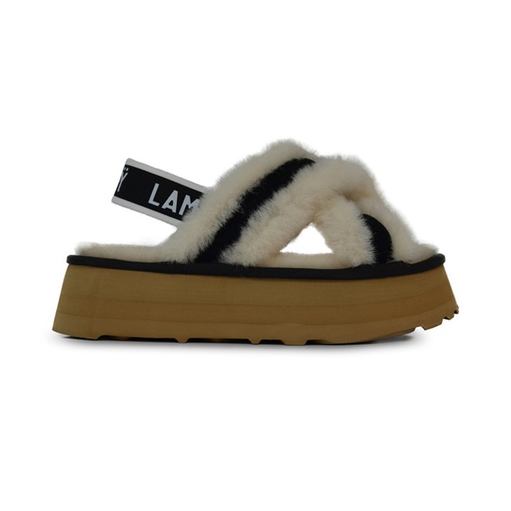Women's Elastic Strap Furry Loafers